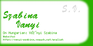 szabina vanyi business card